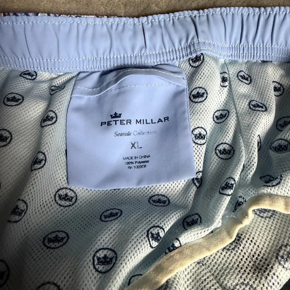 Peter Millar Mens XL Lined Swim Trunks 7.5